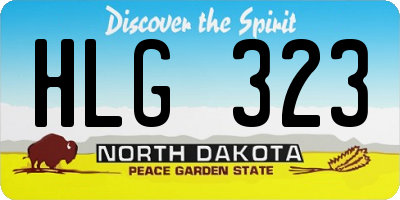 ND license plate HLG323