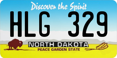 ND license plate HLG329