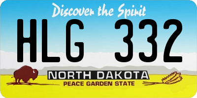 ND license plate HLG332