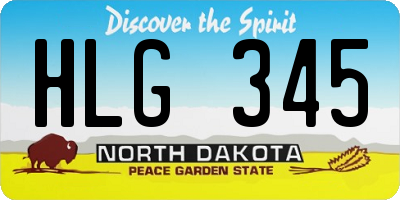 ND license plate HLG345