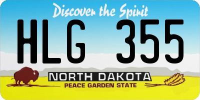 ND license plate HLG355