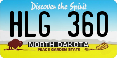 ND license plate HLG360