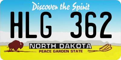 ND license plate HLG362