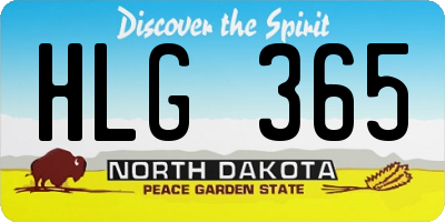 ND license plate HLG365