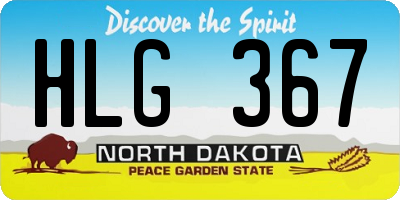 ND license plate HLG367