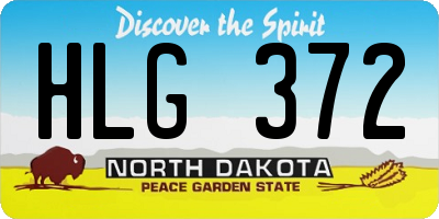 ND license plate HLG372