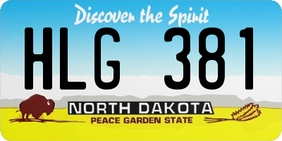 ND license plate HLG381