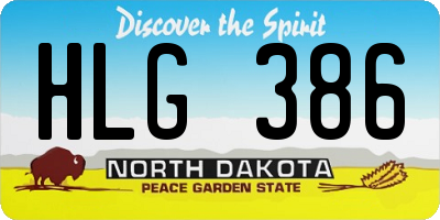 ND license plate HLG386