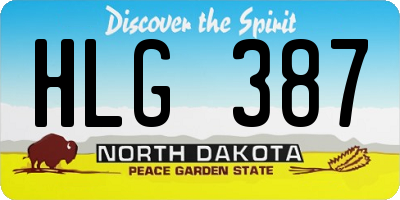 ND license plate HLG387