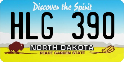 ND license plate HLG390