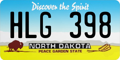 ND license plate HLG398