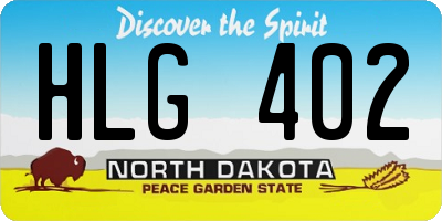 ND license plate HLG402