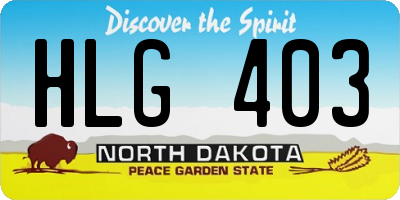 ND license plate HLG403