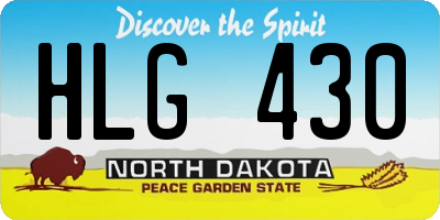 ND license plate HLG430