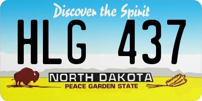 ND license plate HLG437