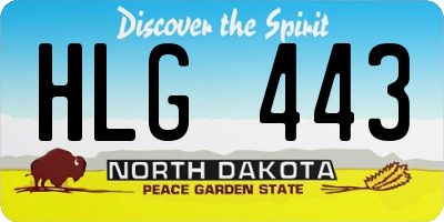 ND license plate HLG443