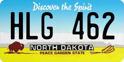 ND license plate HLG462