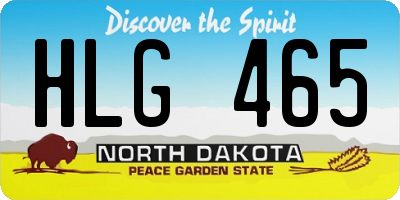 ND license plate HLG465