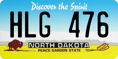 ND license plate HLG476