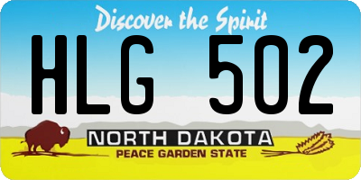 ND license plate HLG502