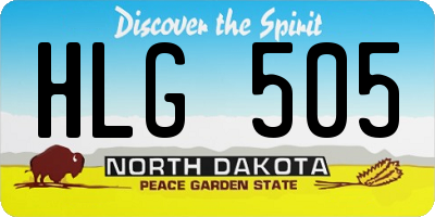 ND license plate HLG505