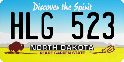 ND license plate HLG523