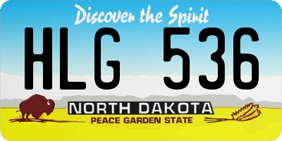 ND license plate HLG536