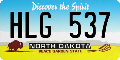 ND license plate HLG537