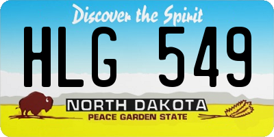 ND license plate HLG549