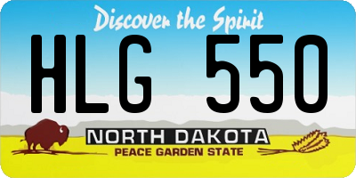 ND license plate HLG550