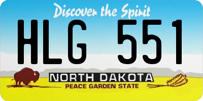ND license plate HLG551