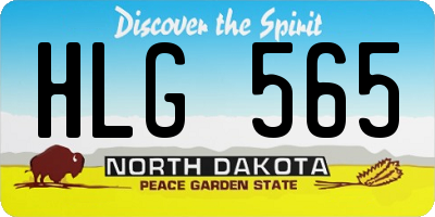 ND license plate HLG565