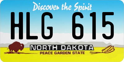 ND license plate HLG615