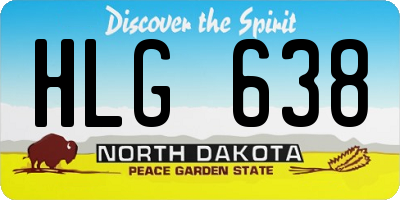 ND license plate HLG638