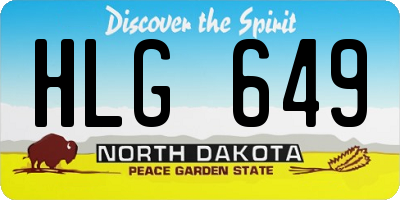 ND license plate HLG649