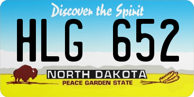 ND license plate HLG652