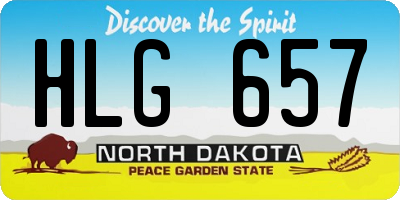 ND license plate HLG657