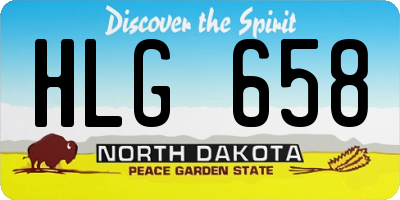 ND license plate HLG658