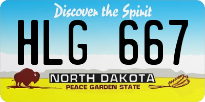 ND license plate HLG667
