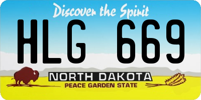 ND license plate HLG669