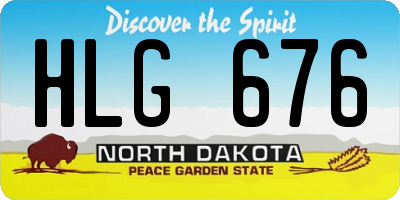 ND license plate HLG676