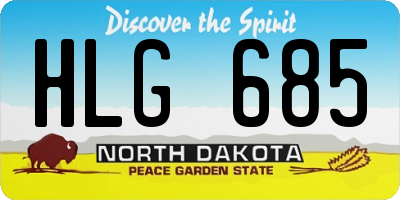 ND license plate HLG685
