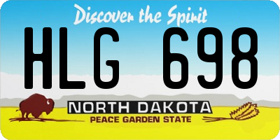 ND license plate HLG698