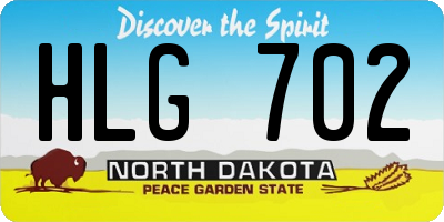 ND license plate HLG702