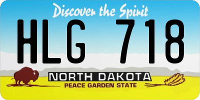 ND license plate HLG718