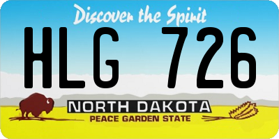 ND license plate HLG726