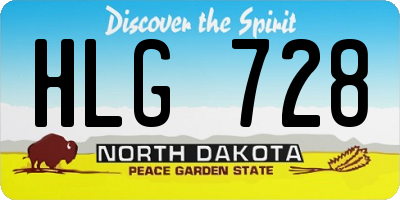 ND license plate HLG728