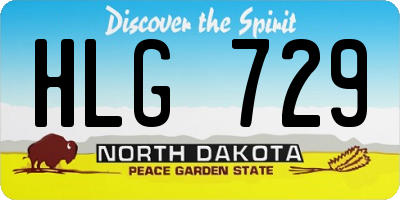 ND license plate HLG729