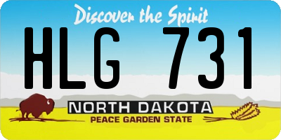 ND license plate HLG731