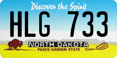 ND license plate HLG733